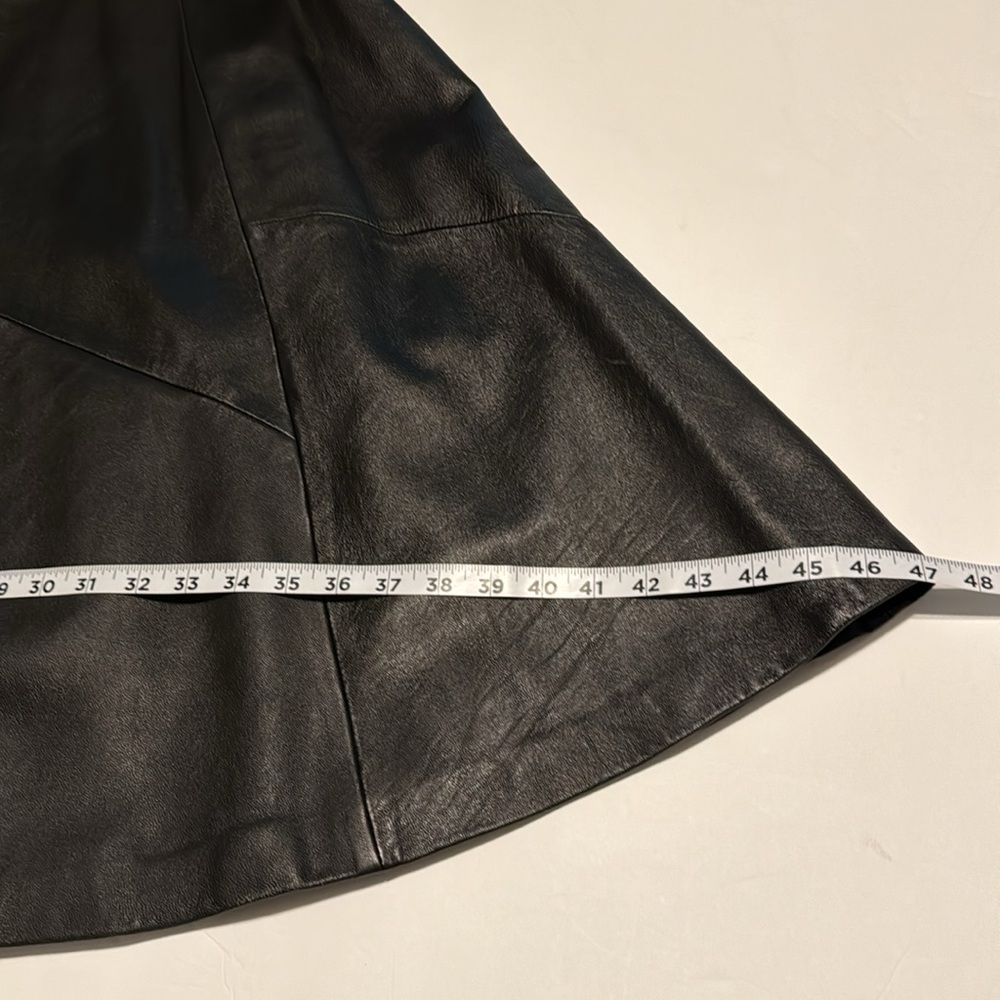 Gingette Leather Vintage Black Soft Maxi Lined Zip Genuine Skirt Israel 26β - Picture 11 of 16